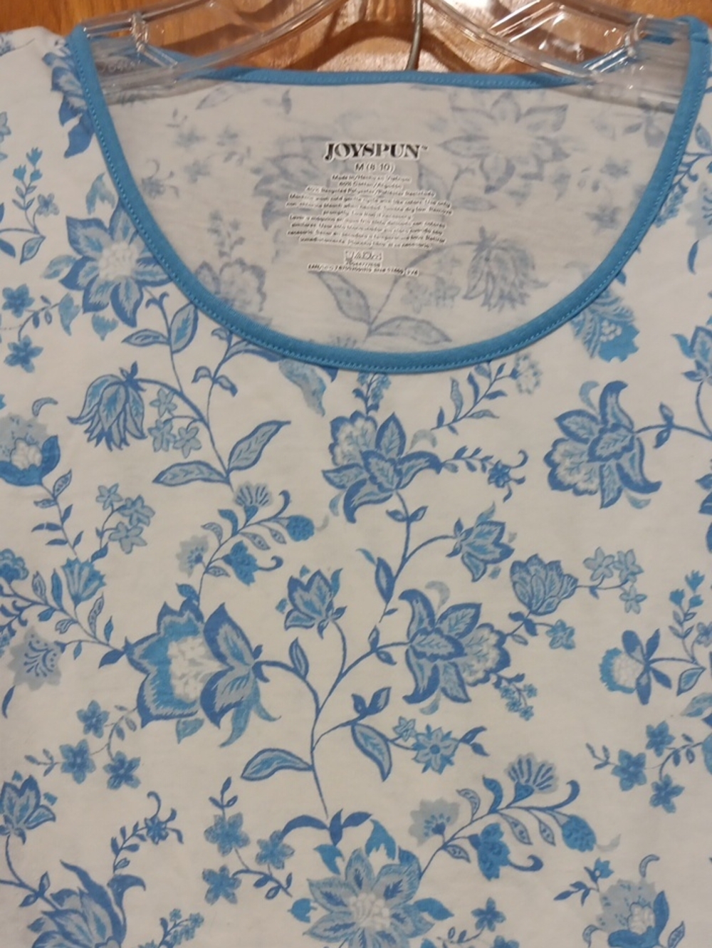 Joyspun Blue Floral Scoop Neck Women’s Pajamas